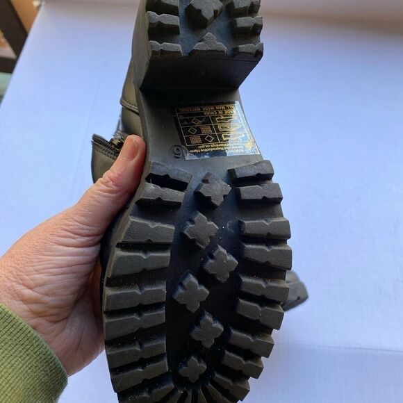 Olivia and Kate Women's Heeled Work Boots, Laced with side zippers Size 6‎ Biker - Picture 10 of 11